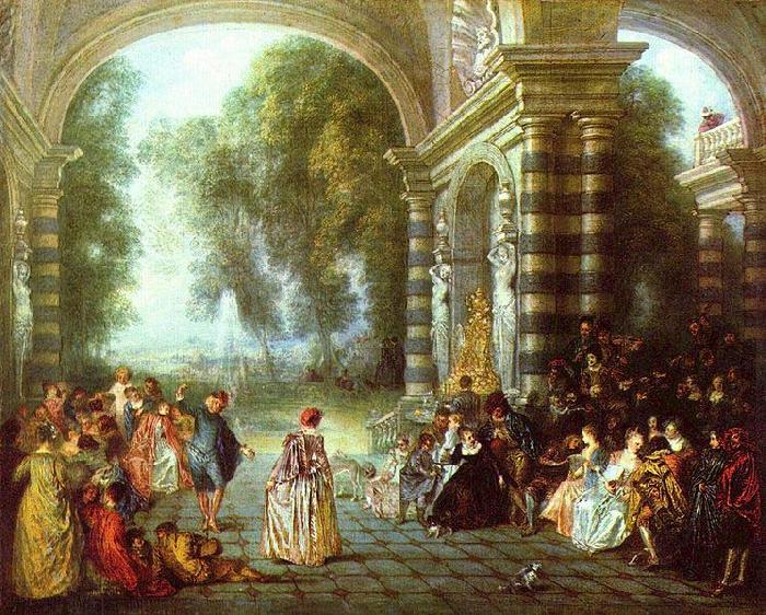 Jean-Antoine Watteau Das Ballvergnegen oil painting picture